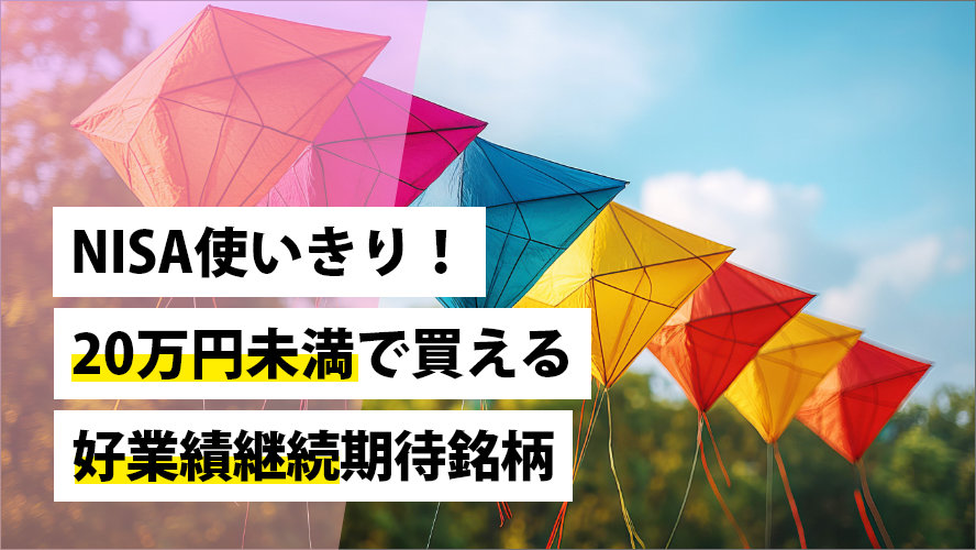 NISA使いきり！20万円未満で買える好業績継続期待銘柄