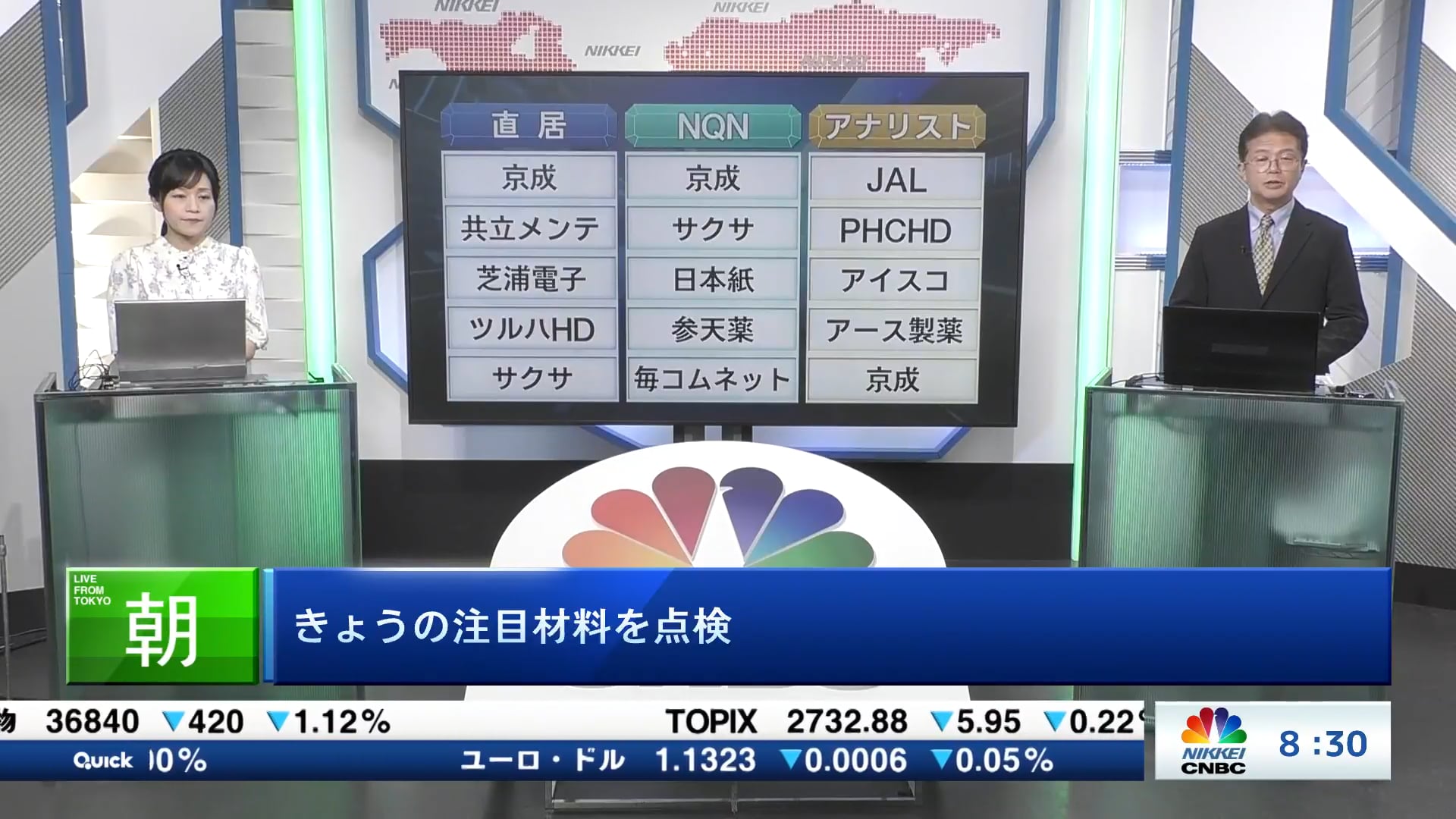 きょうの注目15銘柄　京成、JAL、共立メンテなど