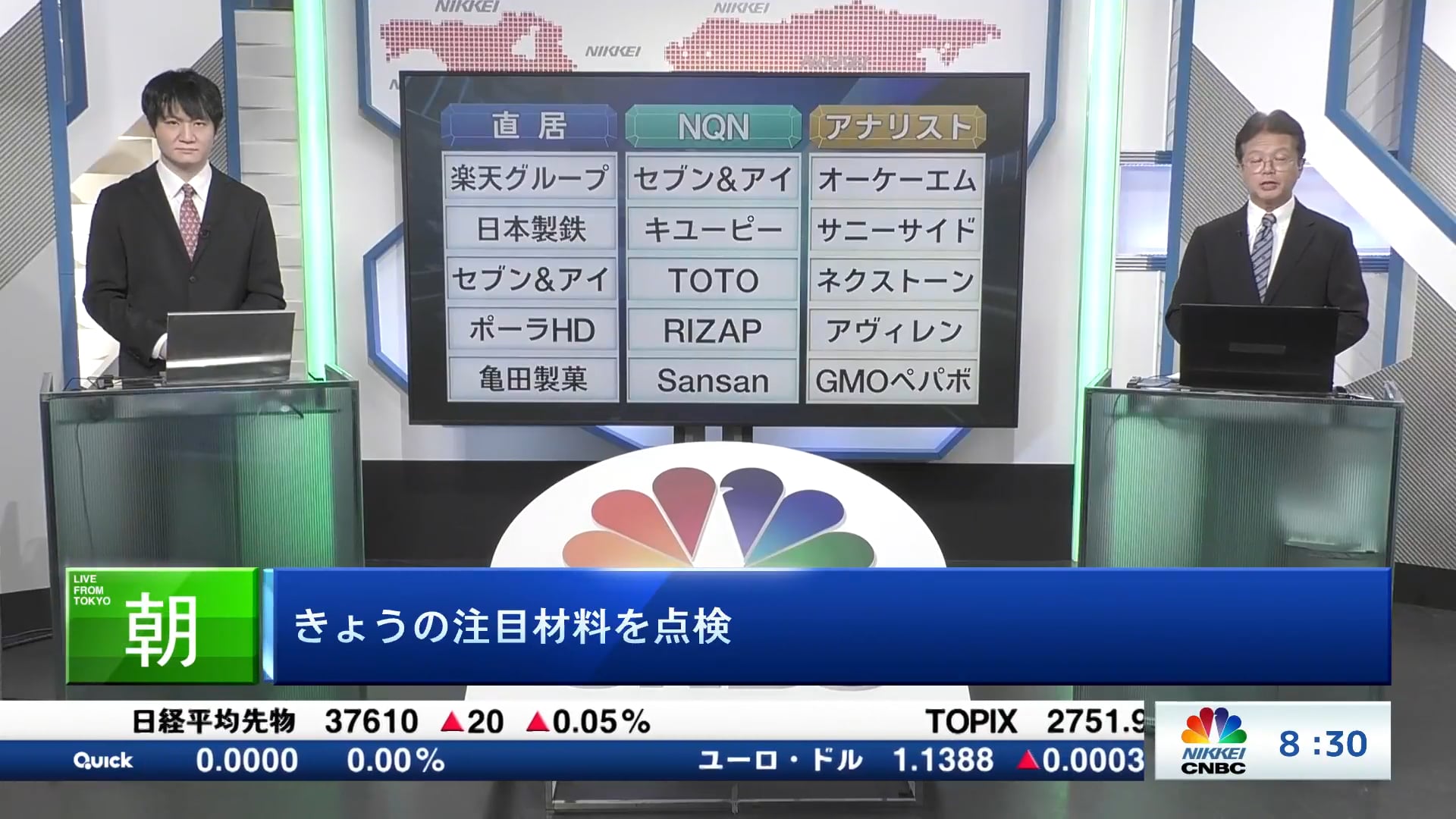 きょうの注目15銘柄　楽天グループ、セブン&アイ、オーケーエムなど