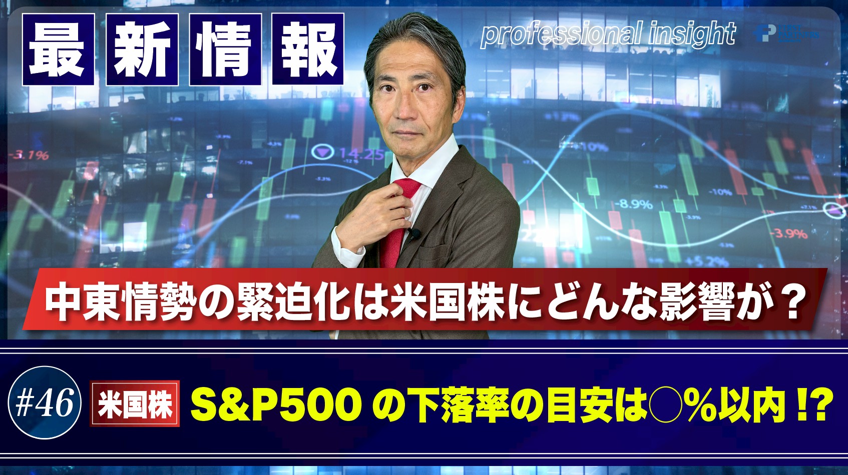 中東情勢の緊迫化は米国株にどんな影響が?S&P500の下落率の目安は◯%以内!? | 松波俊哉のプロフェッショナルインサイト #46