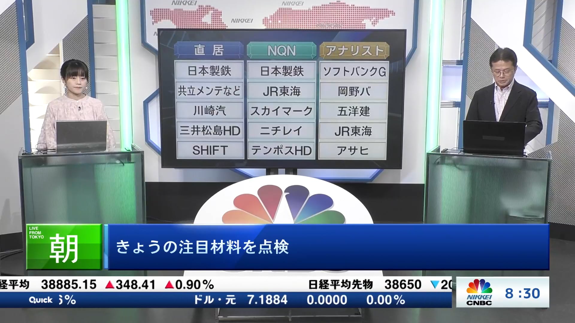 きょうの注目15銘柄　日本製鉄、ソフトバンクG、共立メンテなど