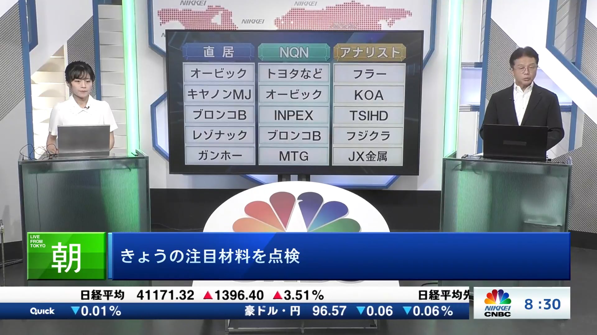 きょうの注目15銘柄　オービック、トヨタ、フラーなど