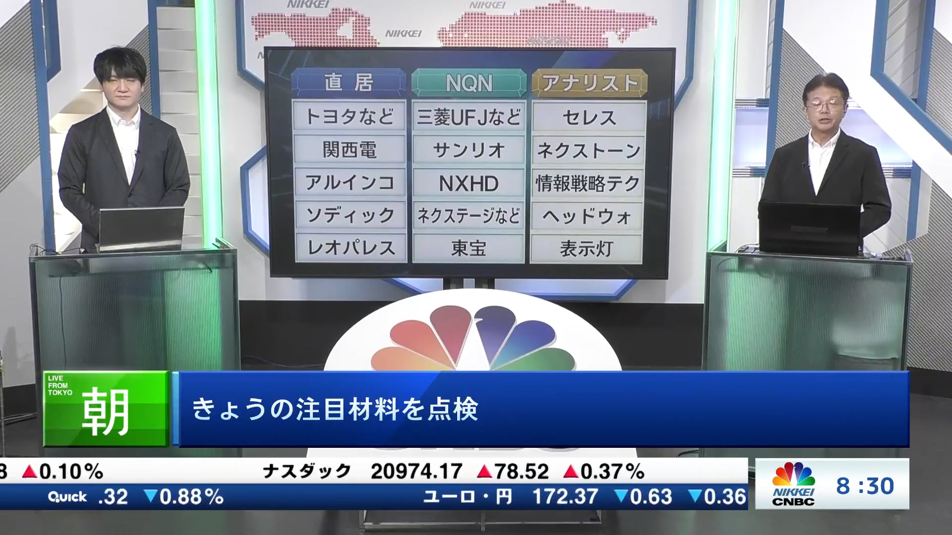 きょうの注目15銘柄　トヨタ、三菱UFJ、セレスなど
