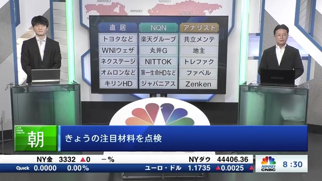 きょうの注目15銘柄　トヨタ、楽天グループ、共立メンテなど