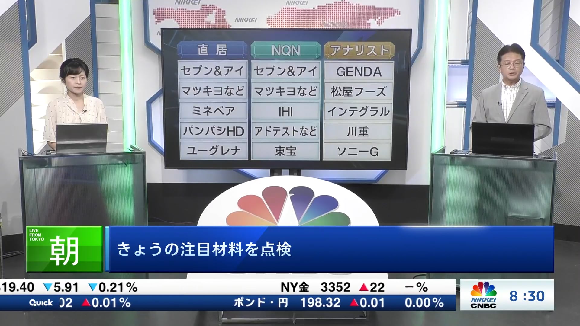 きょうの注目15銘柄　セブン&アイ、マツキヨ、GENDAなど