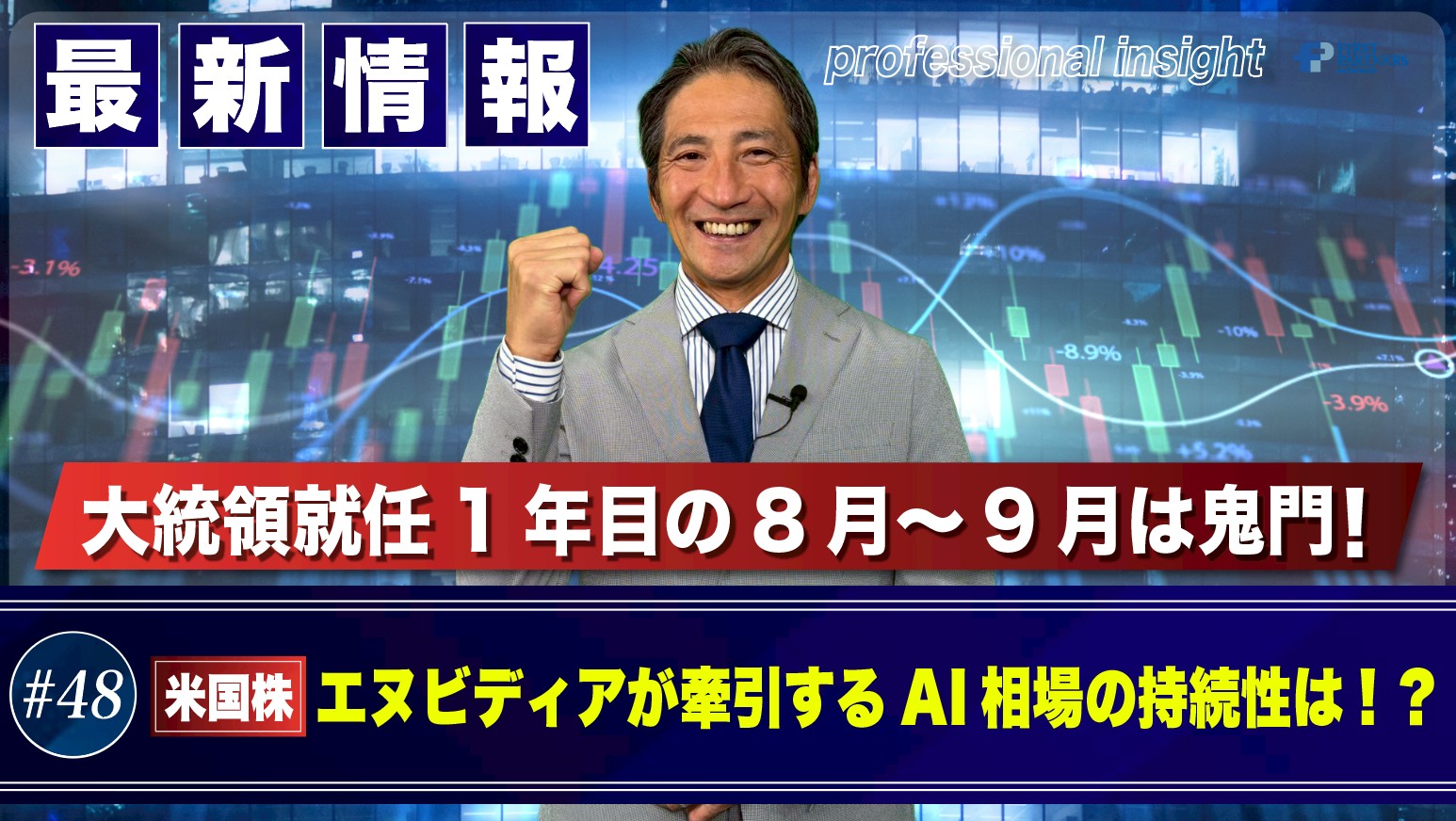 大統領就任1年目の8月～9月は鬼門！エヌビディアが牽引するAI相場の持続性は！？ | 松波俊哉のプロフェッショナルインサイト#48
