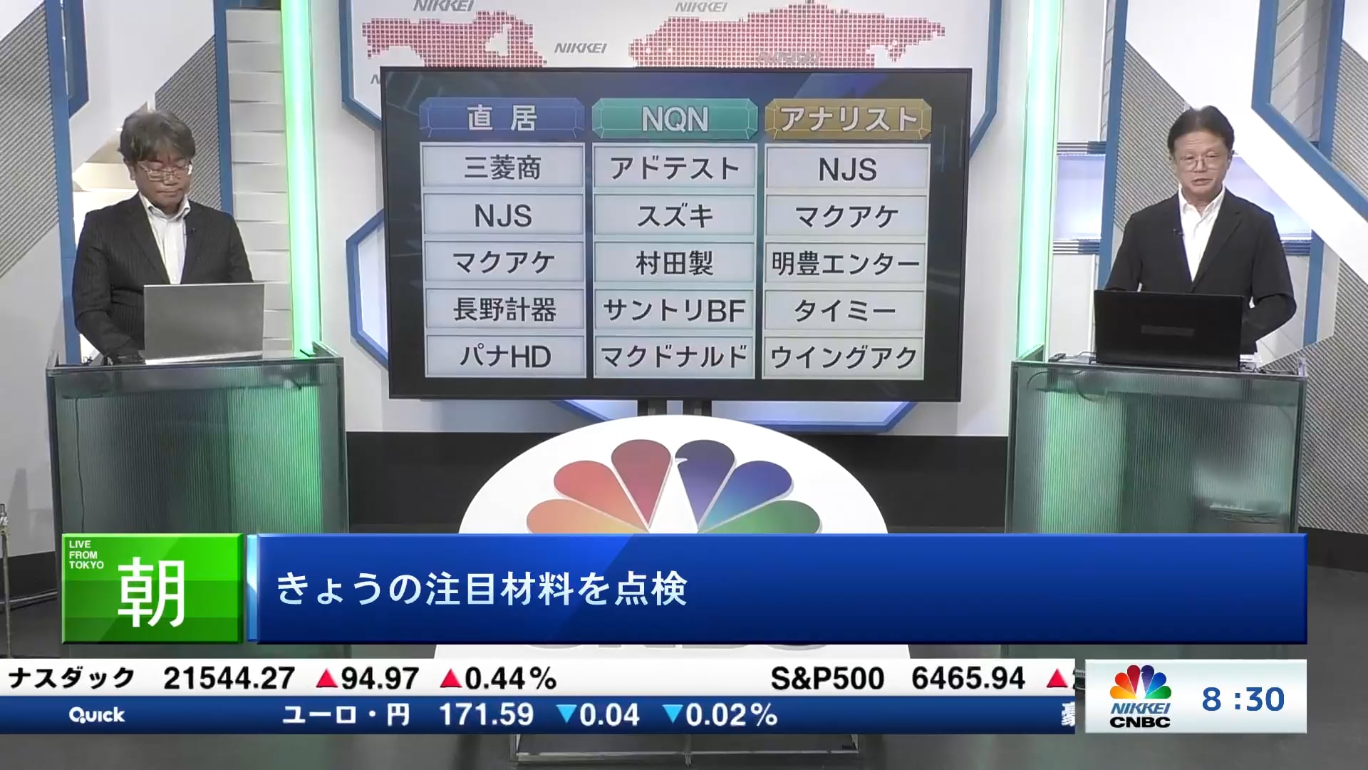 きょうの注目15銘柄　三菱商、アドテスト、NJSなど