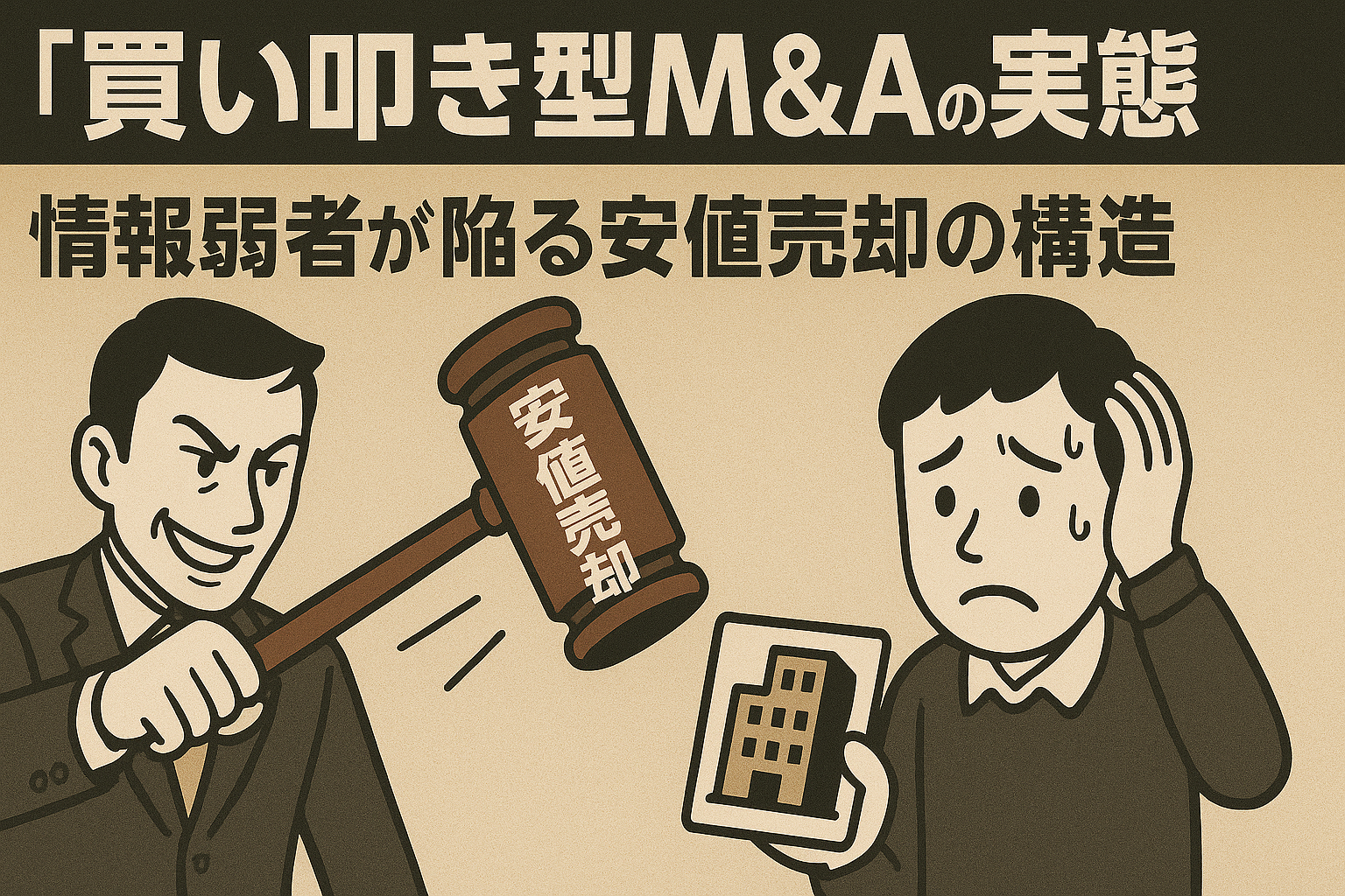 「“買い叩き型M&A”の実態」｜情報弱者が陥る安値売却の構造