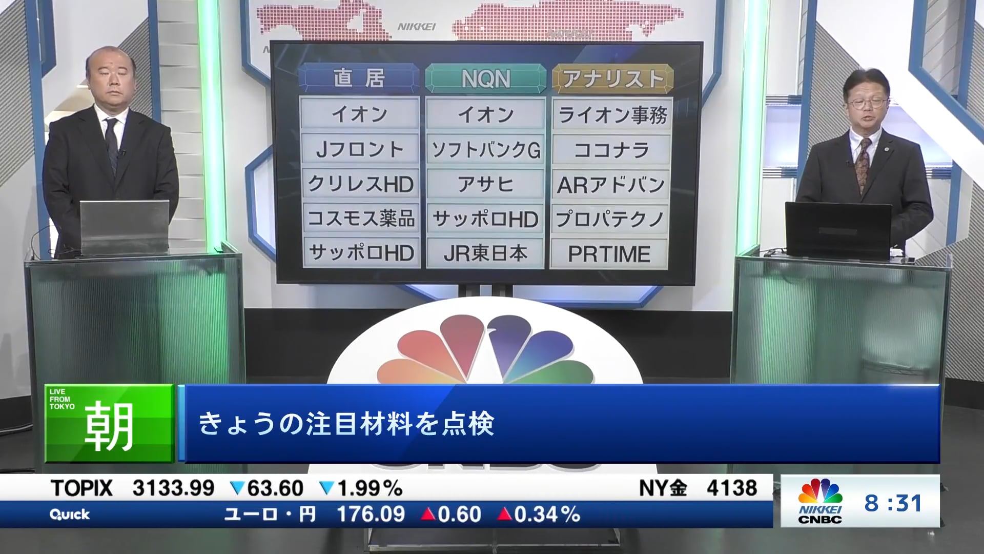 きょうの注目15銘柄　イオン、ソフトバンクG、ライオン事務など