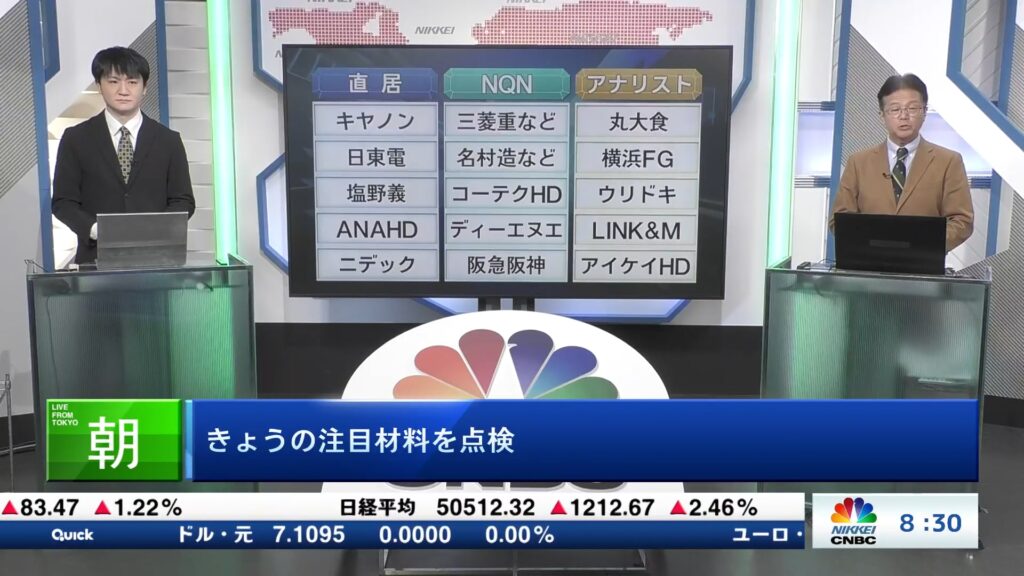 きょうの注目15銘柄　キヤノン、三菱重、丸大食など