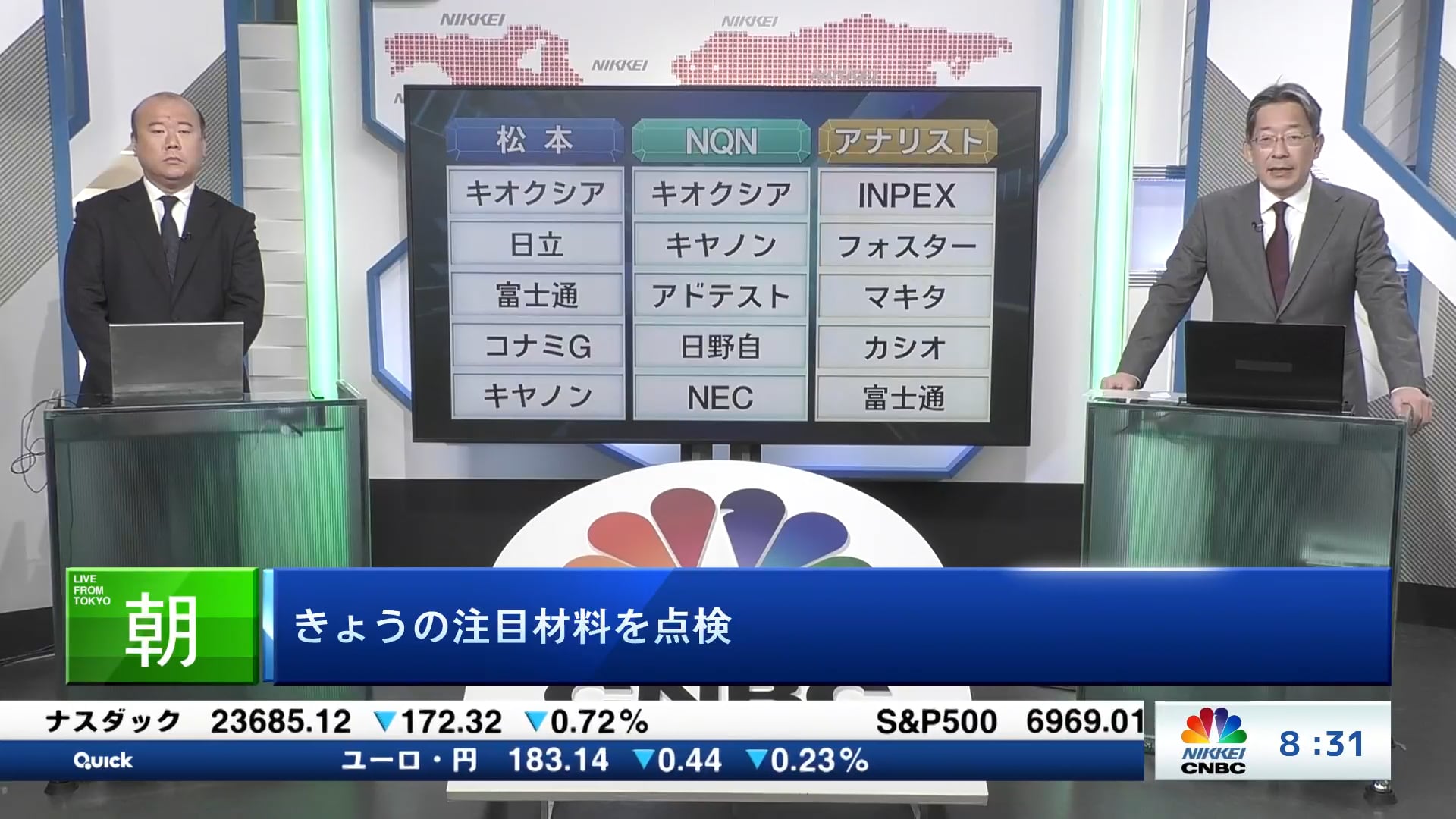 きょうの注目15銘柄　キオクシア、キヤノン、INPEXなど
