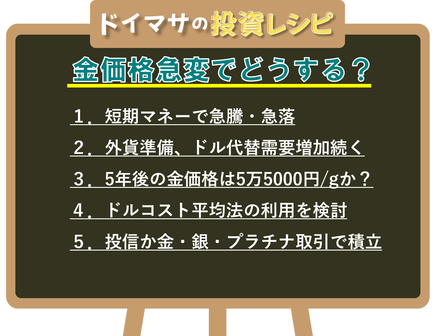 図表6　ドイマサの投資レシピ　金投資への中長期投資