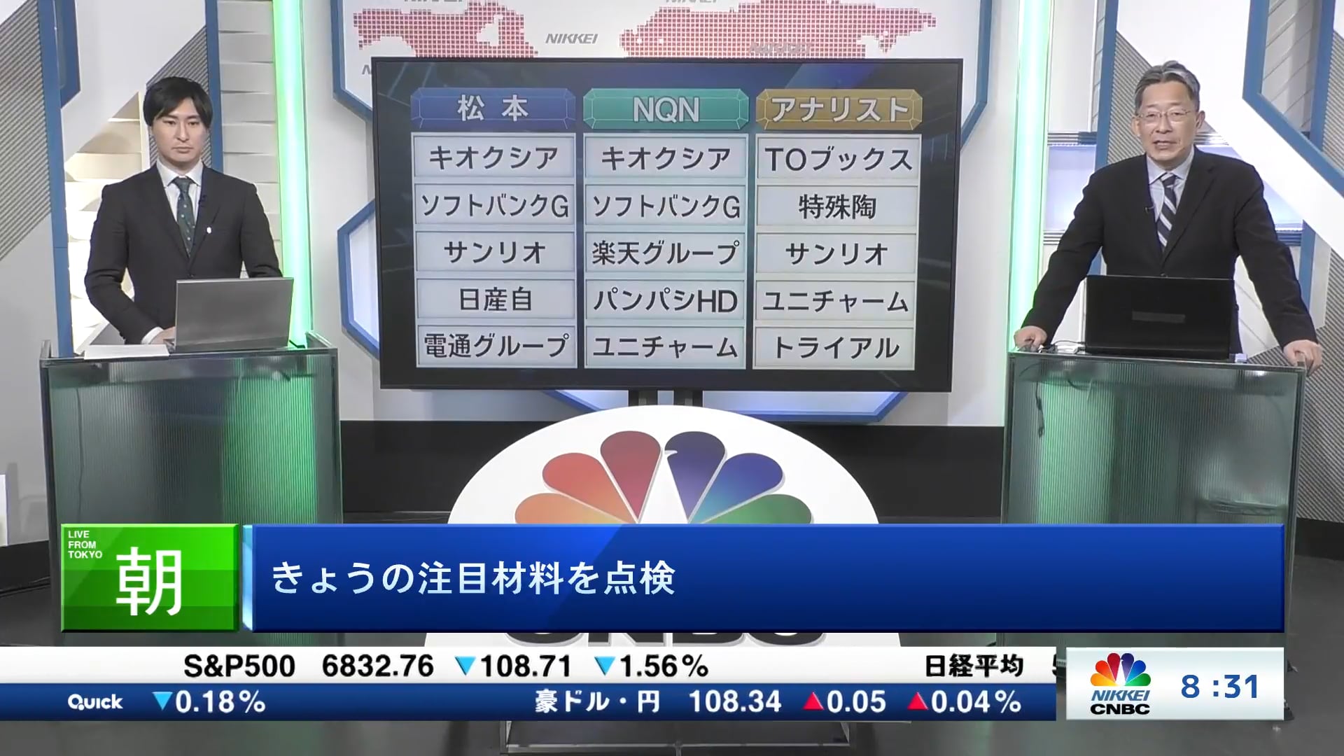 きょうの注目15銘柄　キオクシア、ソフトバンクG、TOブックスなど