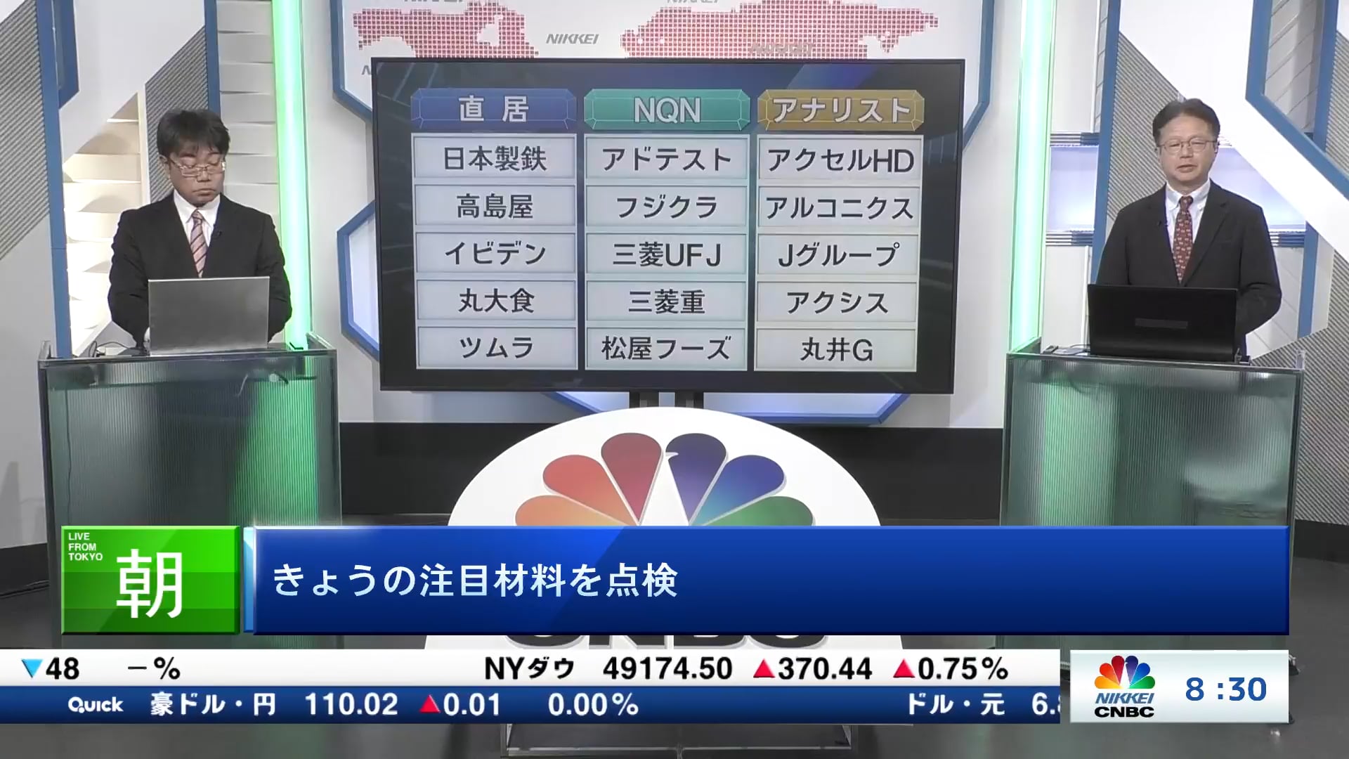 きょうの注目15銘柄　日本製鉄、アドテスト、アクセルHDなど