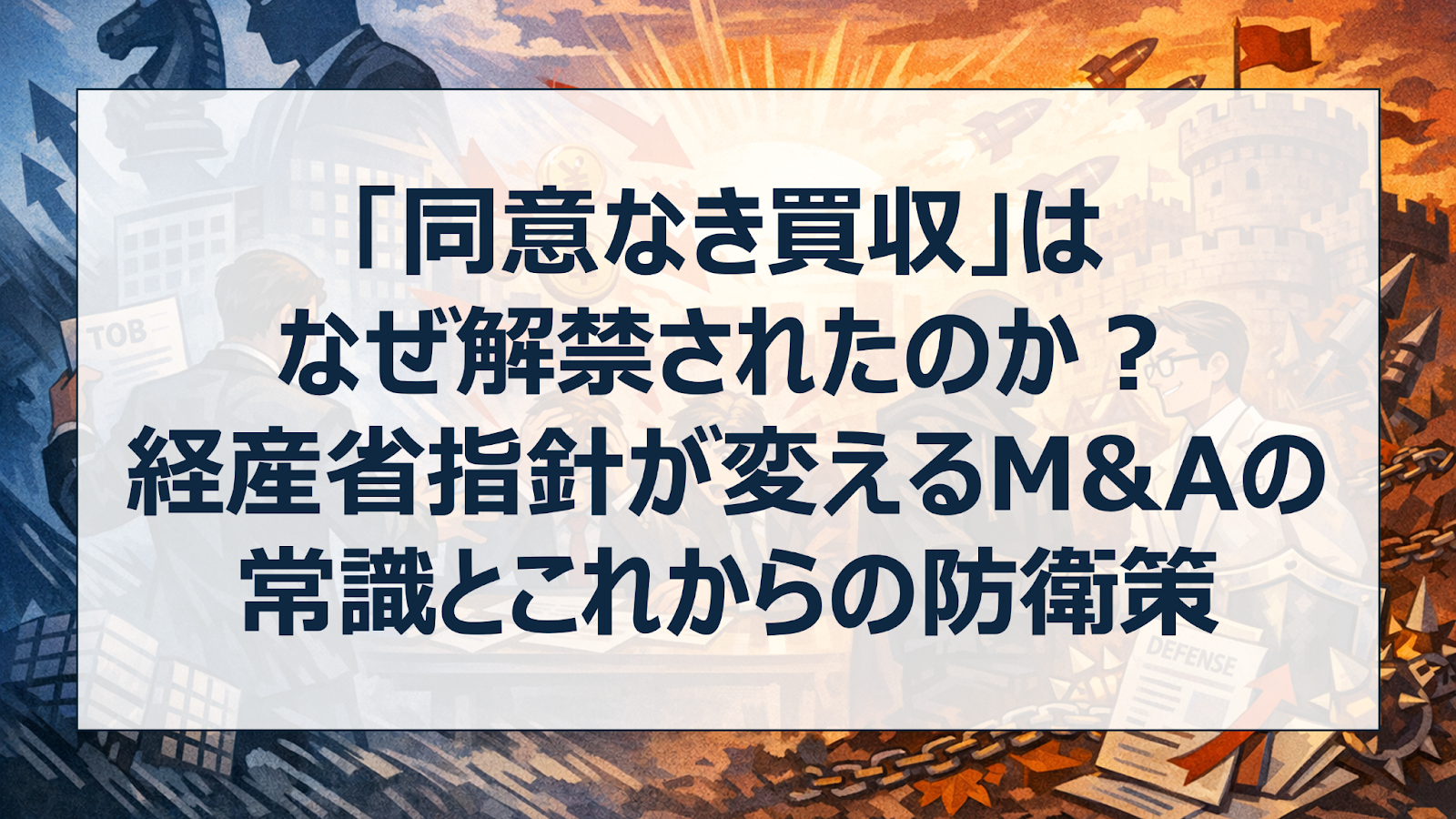 「同意なき買収」はなぜ解禁されたのか？経産省指針が変えるM&Aの常識とこれからの防衛策