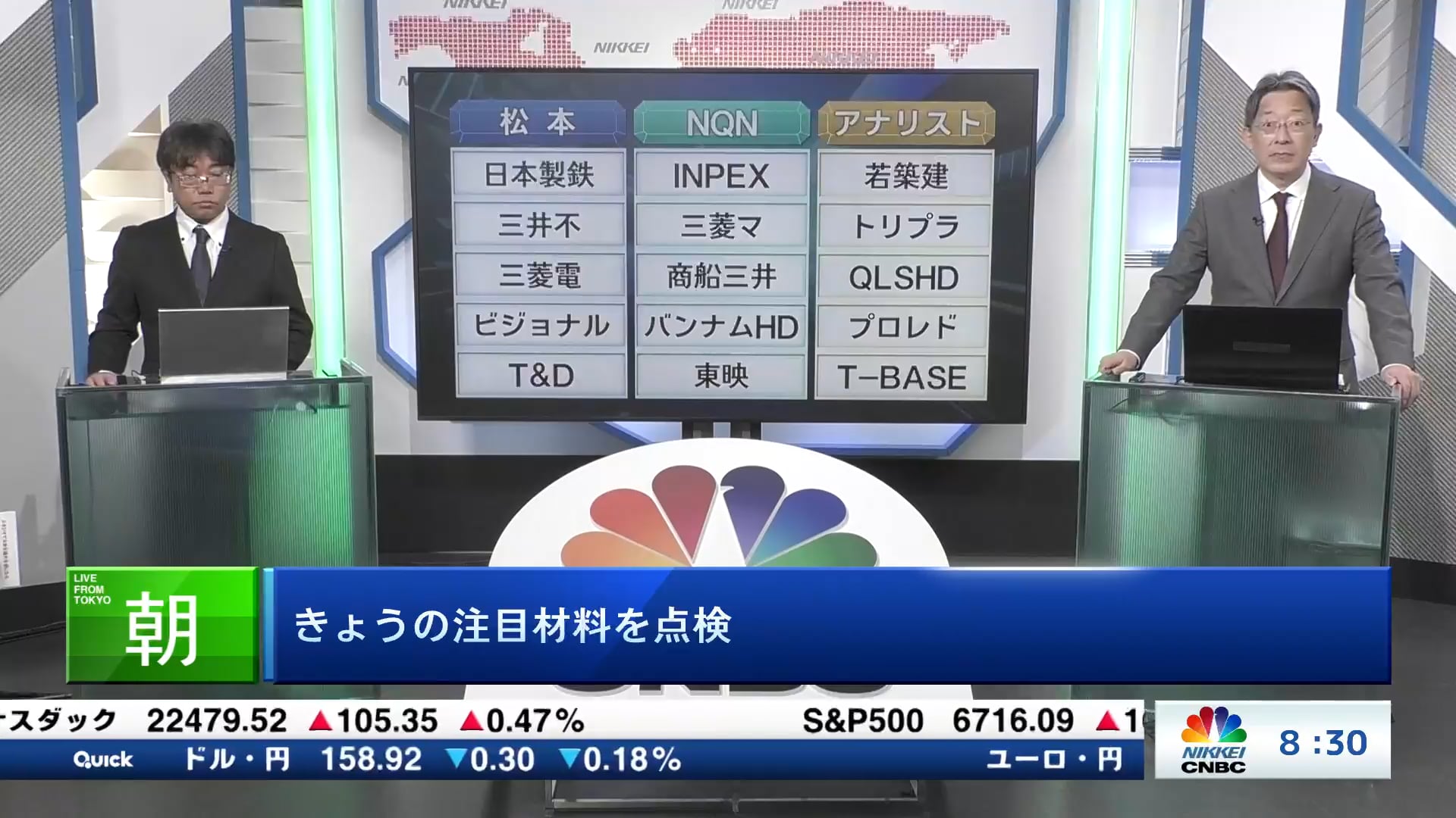 きょうの注目15銘柄　日本製鉄、INPEX、若築建など
