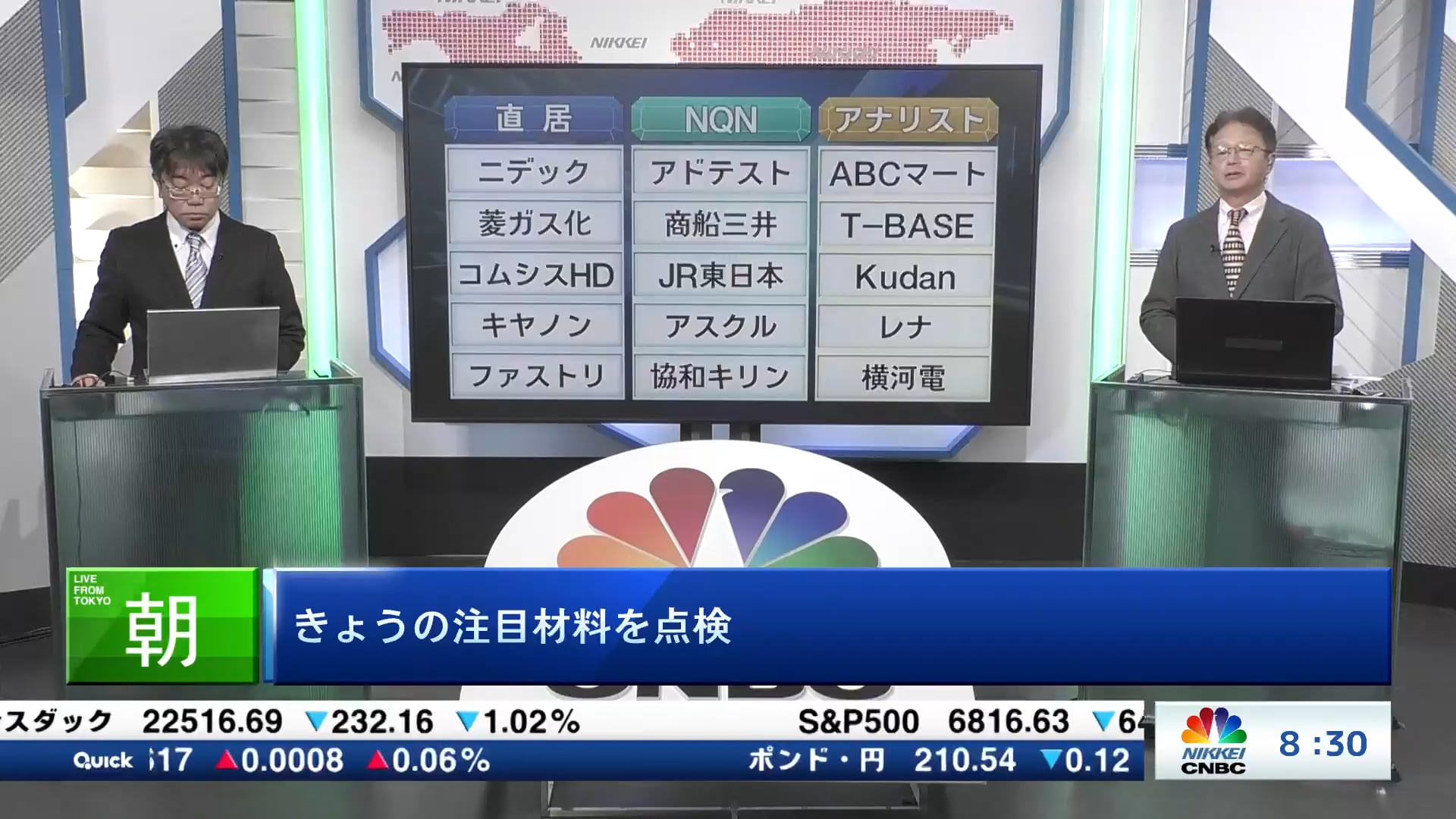 きょうの注目15銘柄　ニデック、アドテスト、ABCマートなど