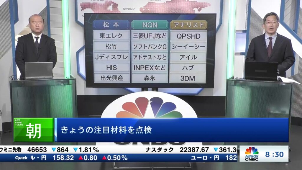 きょうの注目15銘柄　東エレク、三菱UFJ、QPSHDなど