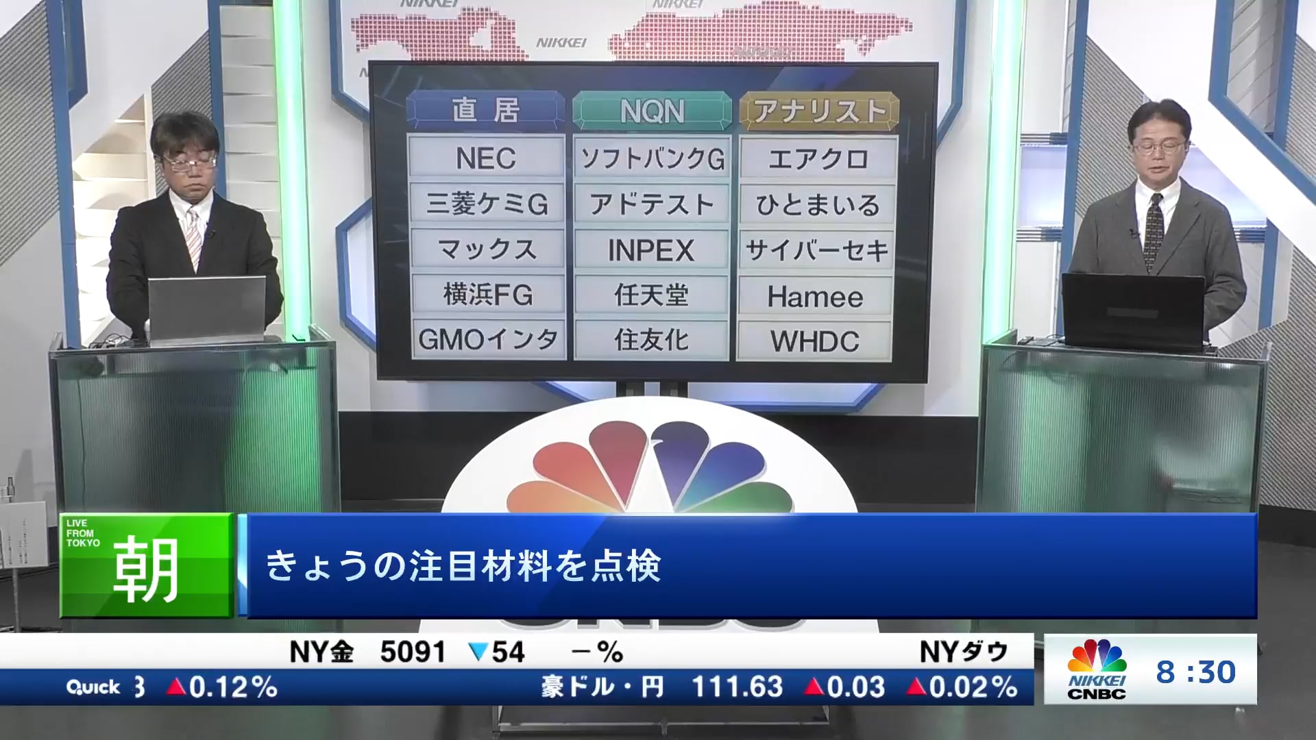 きょうの注目15銘柄　NEC、ソフトバンクG、エアクロなど