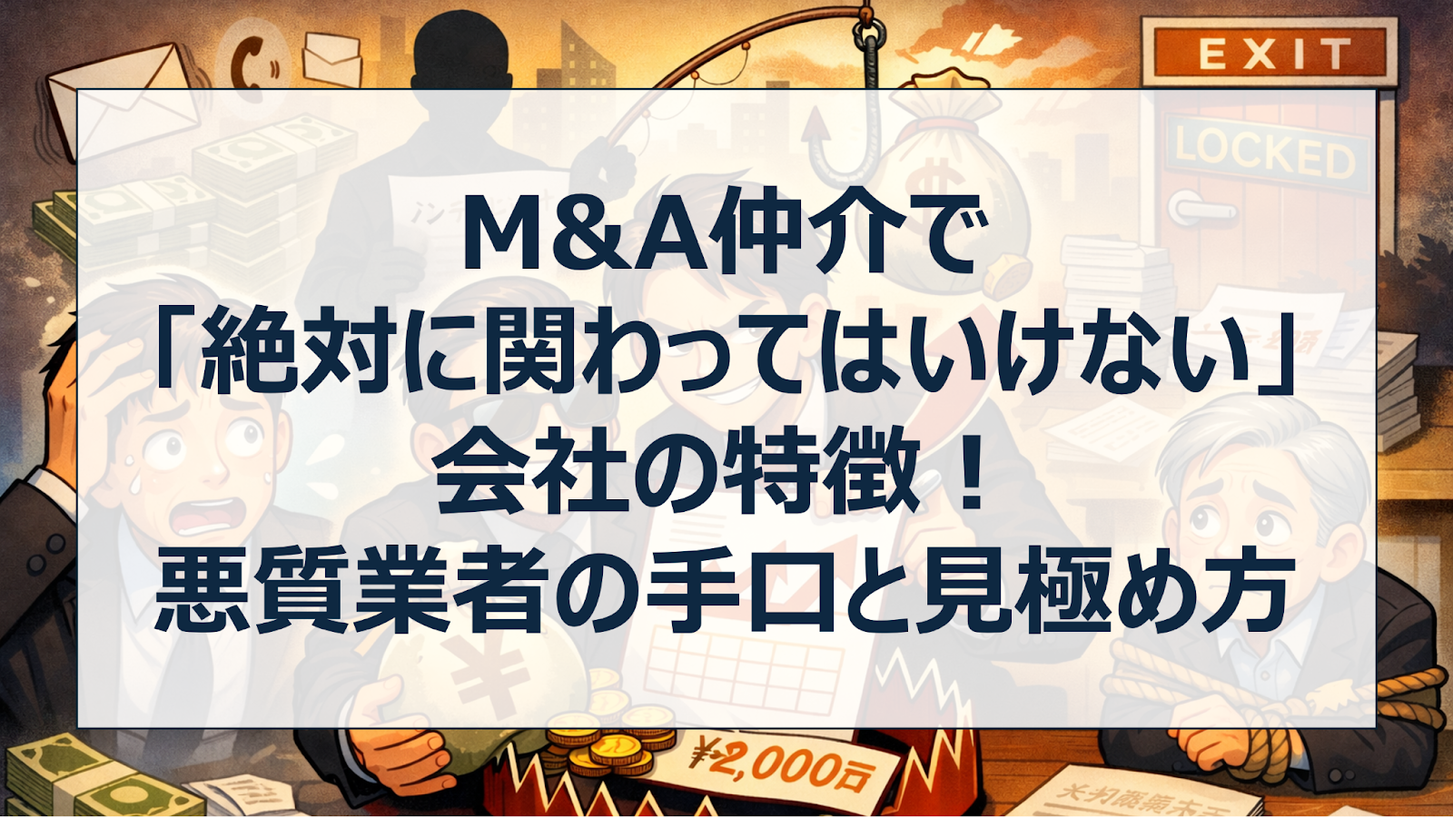 M&A仲介で「絶対に関わってはいけない」会社の特徴!悪質業者の手口と見極め方