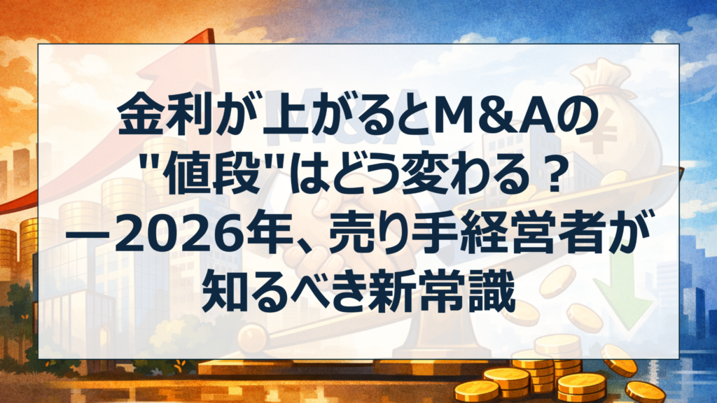 金利が上がるとM&Aの"値段"はどう変わる？—2026年、売り手経営者が知るべき新常識