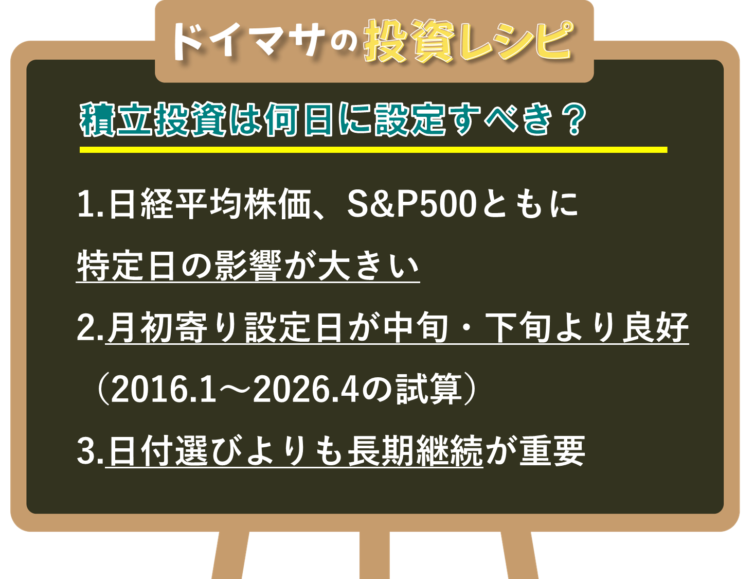 図表6　ドイマサの投資レシピ　積立投資は何日に設定すべき？