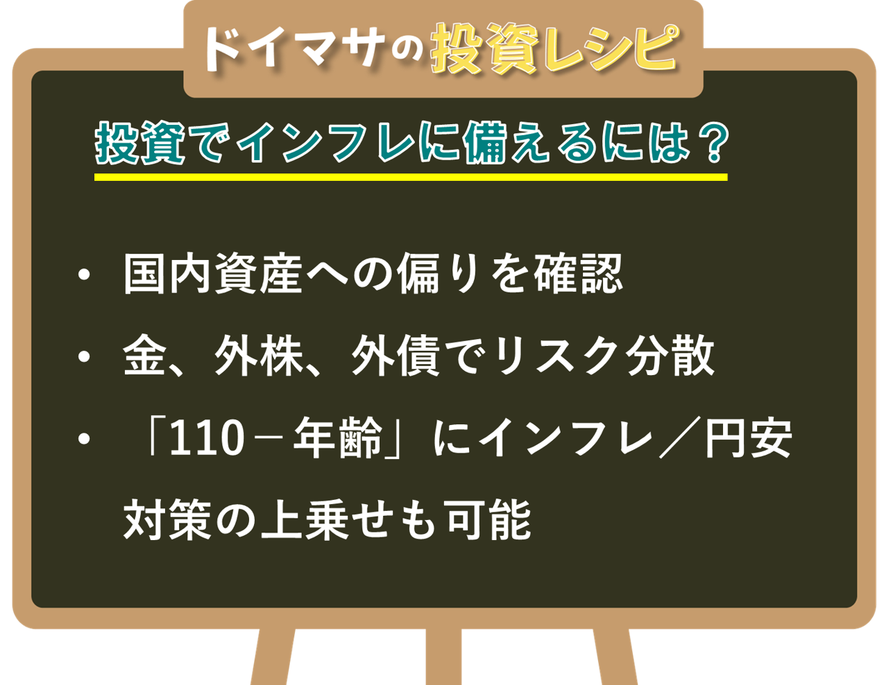 図表4 ドイマサの投資レシピ 投資でインフレに備えるには?