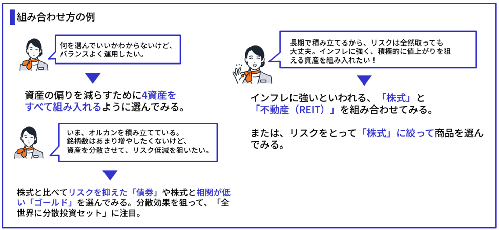 組み合わせ方の例
